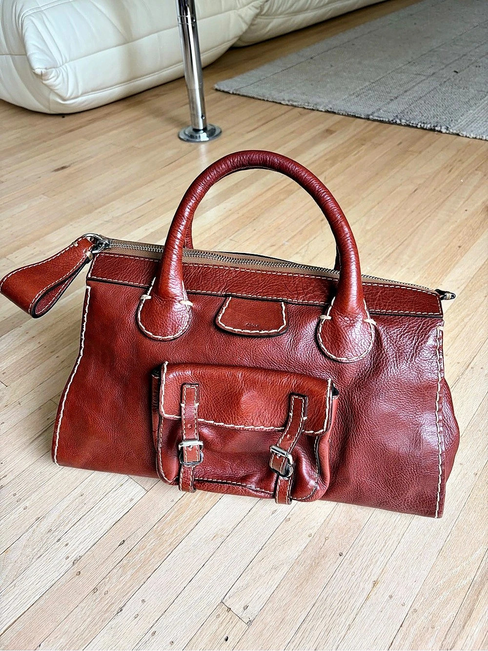 2006 Chloé Edith Medium Satchel Handbag Rust